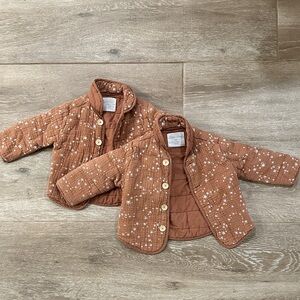 Rylee + Cru Rust Quilted Star-Print Kids Jacket